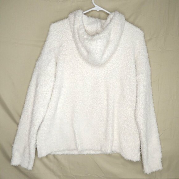 Aerie Soft Hooded White Sweater Heart Detail Teddy Fleece Oversized Women's Smal - Picture 6 of 13